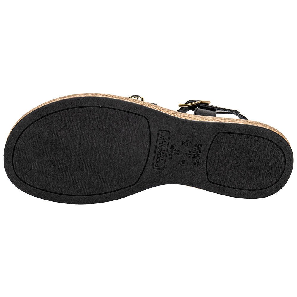 SANDÁLIA FEMININA FLAT PICCADILLY 459019 Preto 4