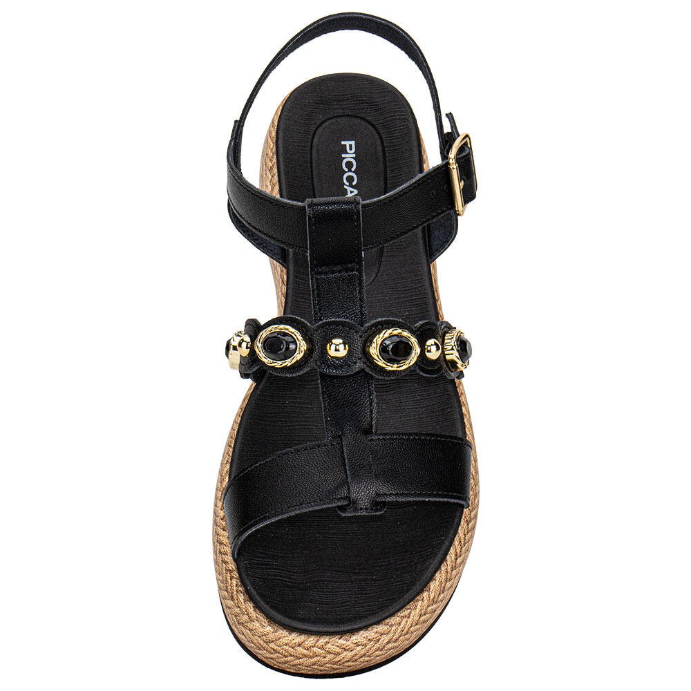 SANDÁLIA FEMININA FLAT PICCADILLY 459019 Preto 5