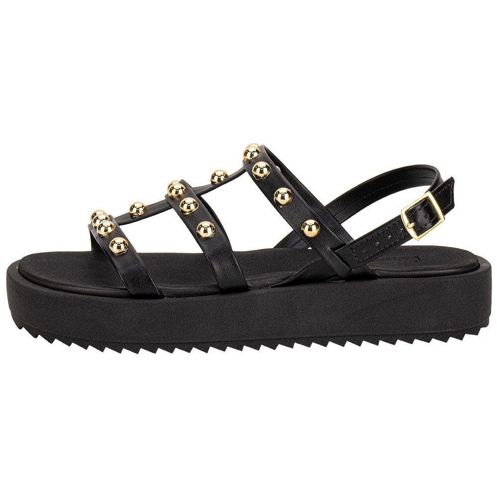 SANDÁLIA FEMININA FLAT MOLECA 5489119 Preto 2