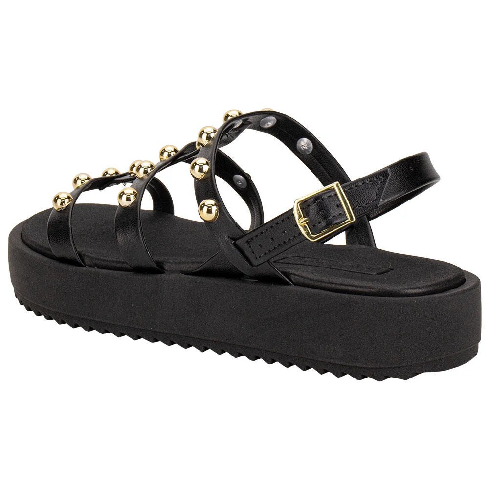 SANDÁLIA FEMININA FLAT MOLECA 5489119 Preto 3