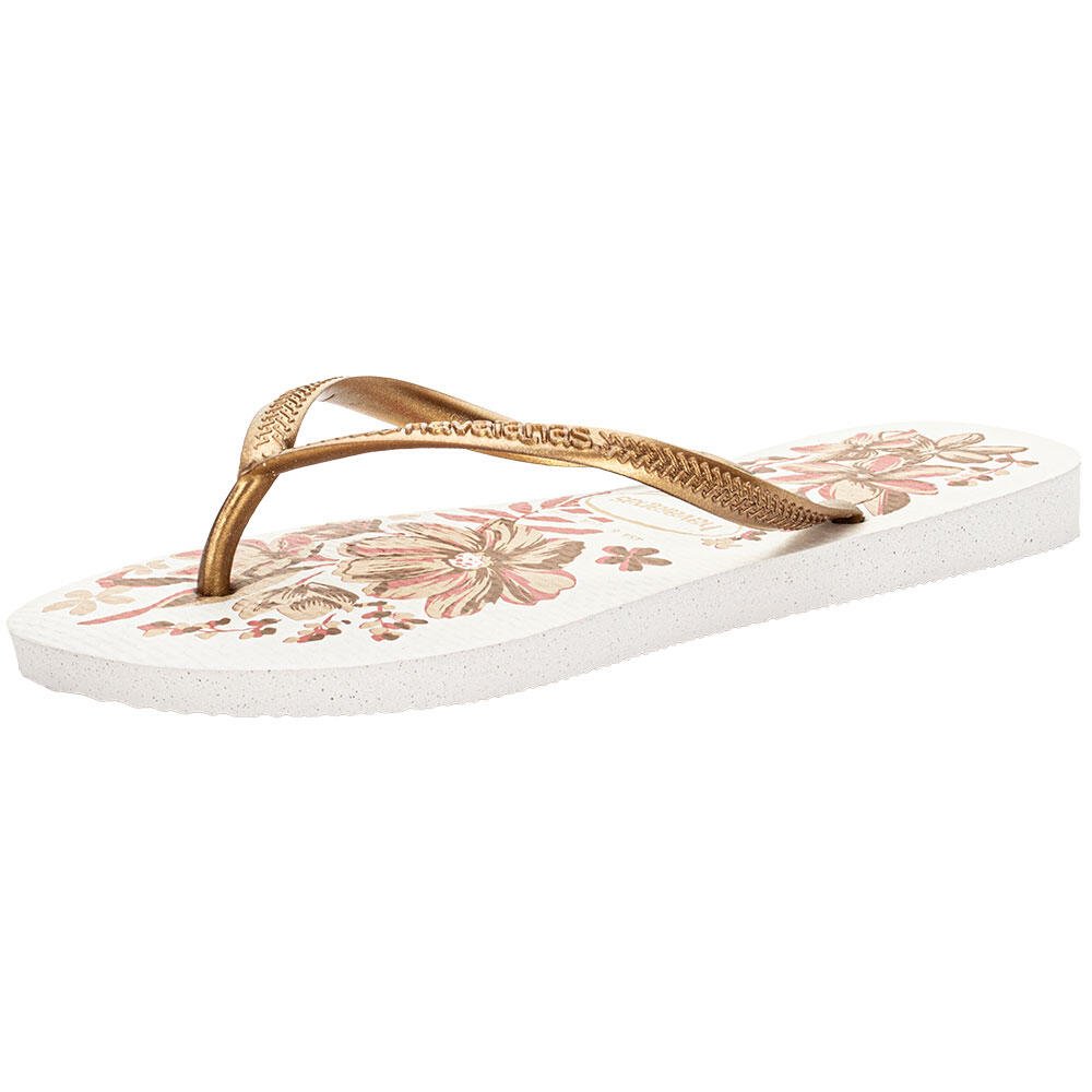 CHINELO FEMININO SLIM ORGANIC HAVAIANAS 4132823 Branco/Dourado 2