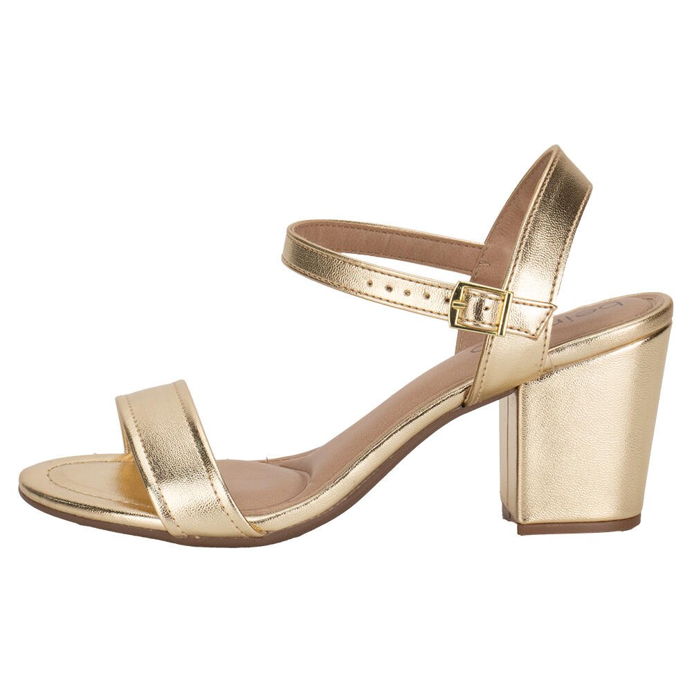 SANDÁLIA FEMININA SALTO GROSSO BEIRA RIO 8280785 Ouro 2