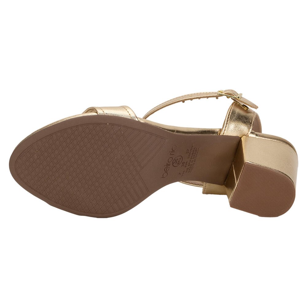 SANDÁLIA FEMININA SALTO GROSSO BEIRA RIO 8280785 Ouro 3