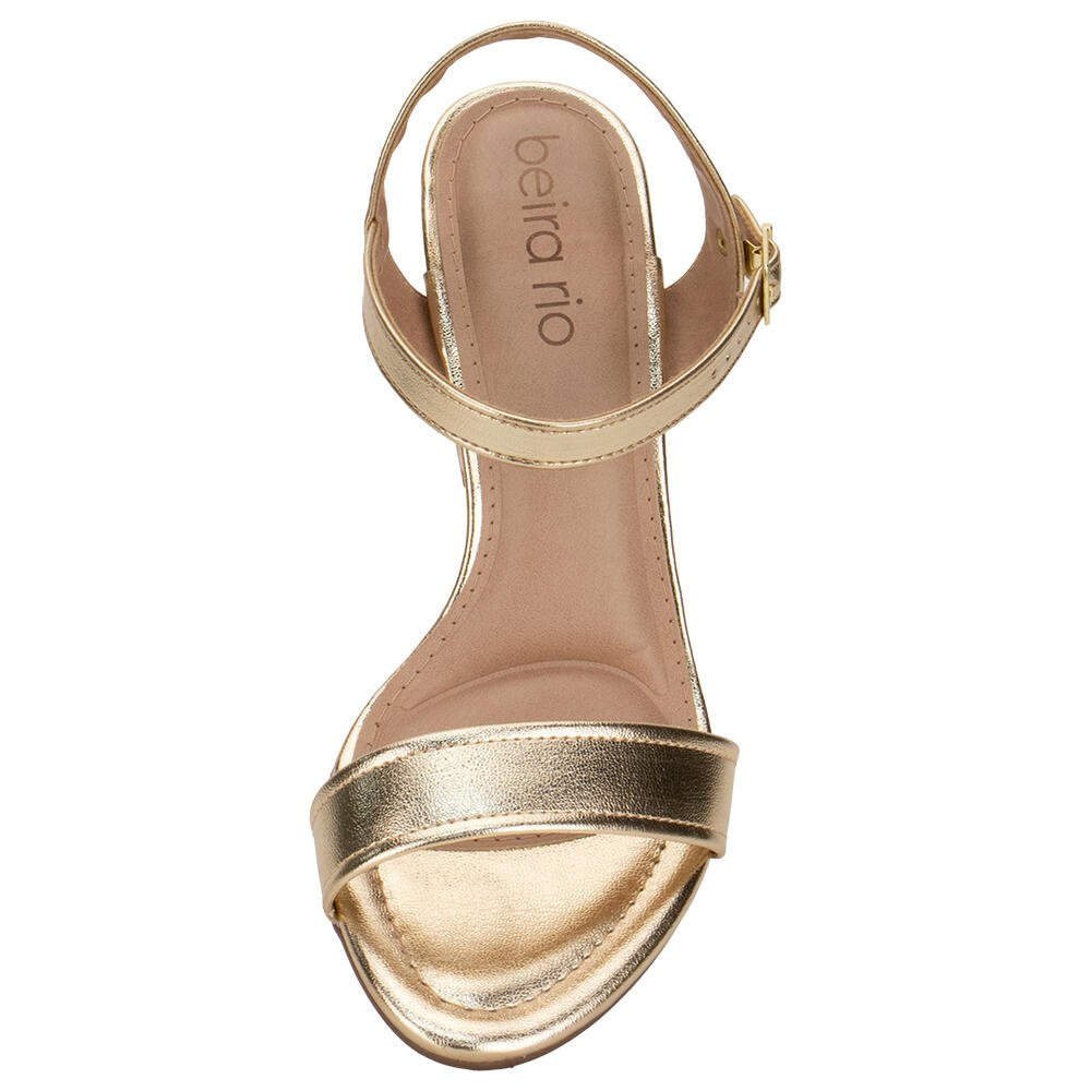 SANDÁLIA FEMININA SALTO GROSSO BEIRA RIO 8280785 Ouro 4