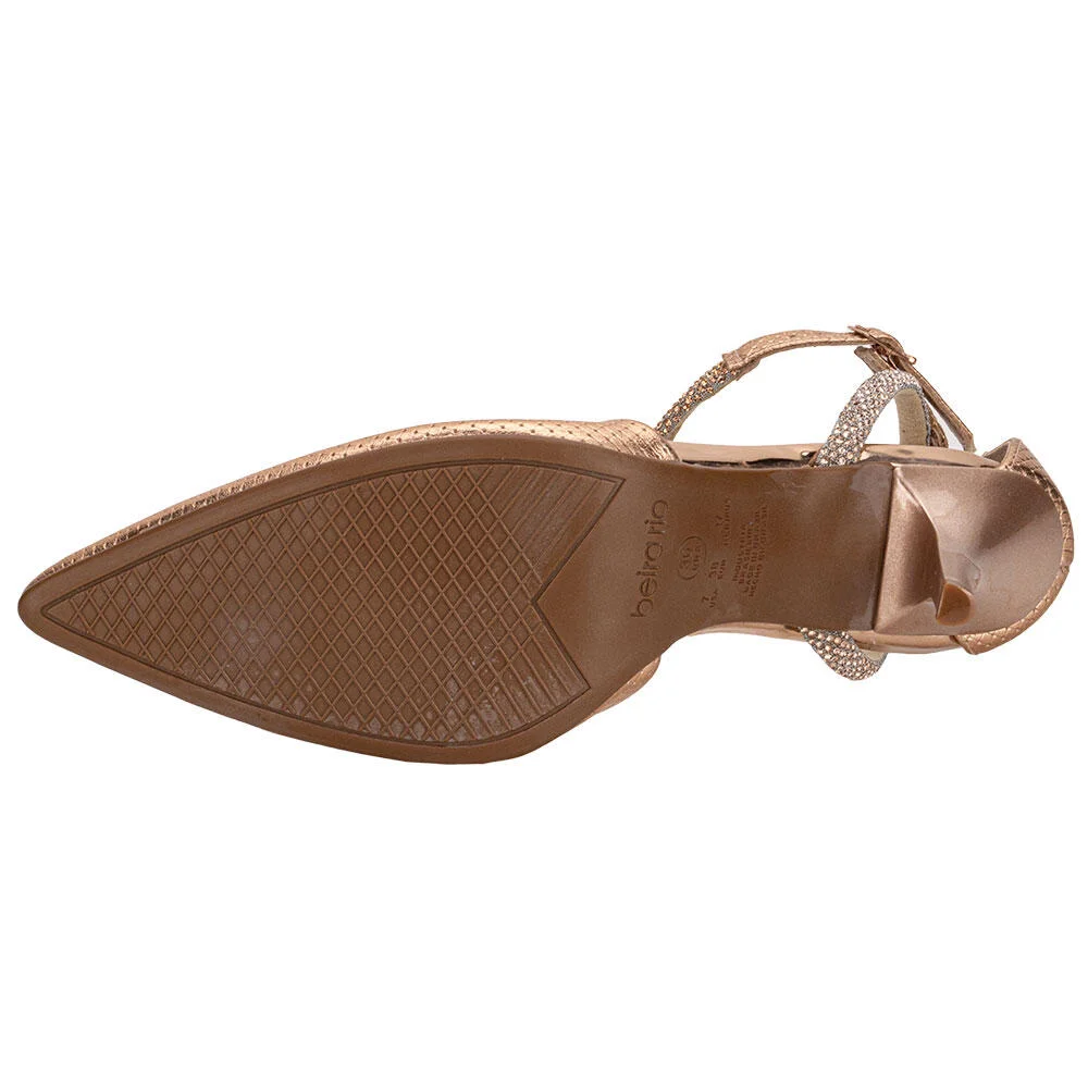 SCARPIN FEMININO SALTO FINO BEIRA RIO 41221590 Ouro/Rosado 3