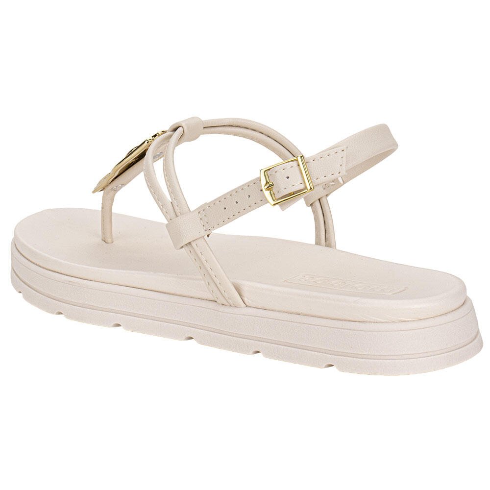 SANDÁLIA FEMININA FLAT MOLECA 5490122 Branco/Off 3