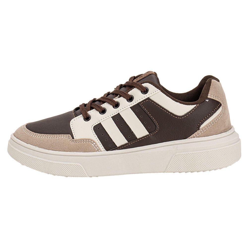 TÊNIS MASCULINO CASUAL CONFORT WAY 502404 Café/Bege 2