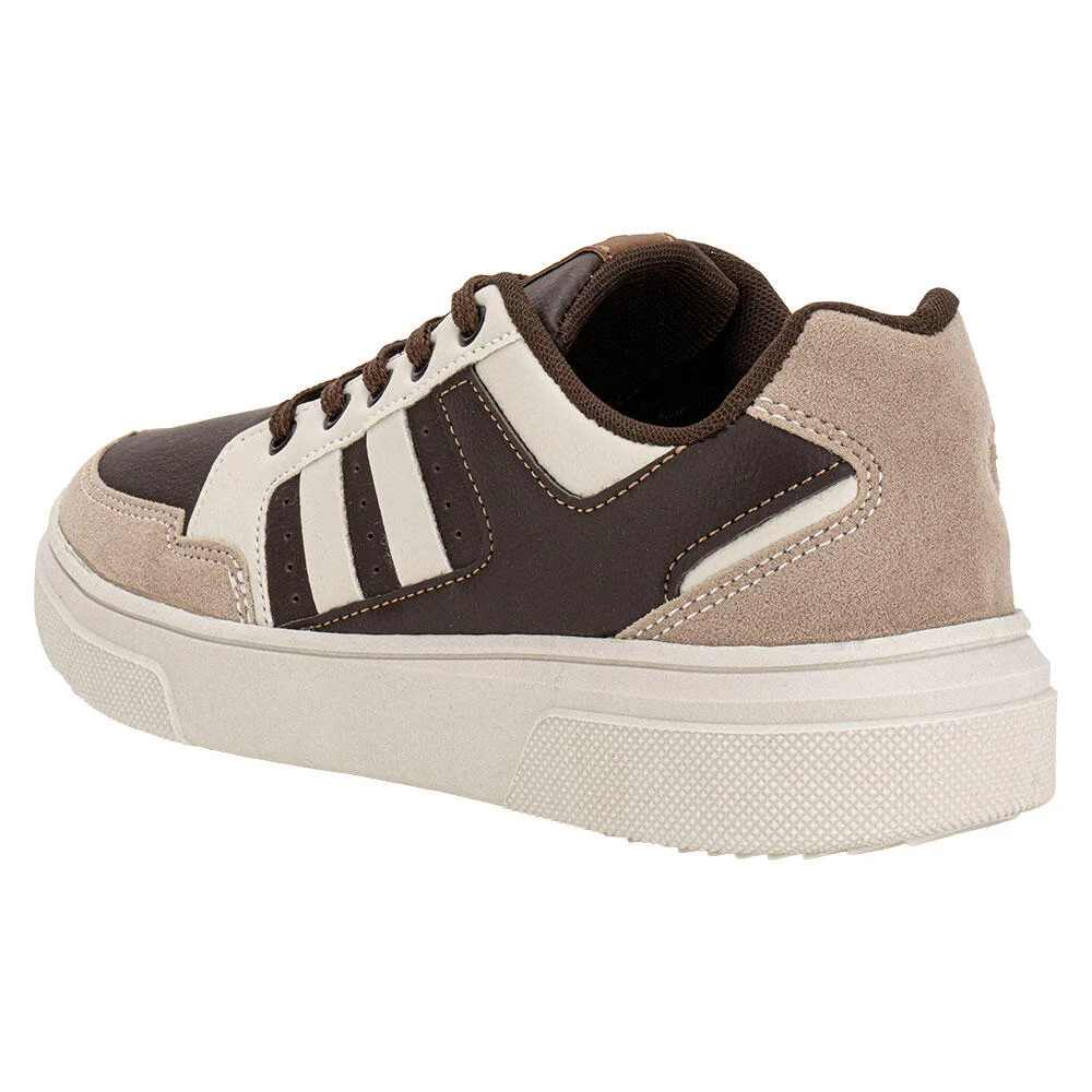 TÊNIS MASCULINO CASUAL CONFORT WAY 502404 Café/Bege 3
