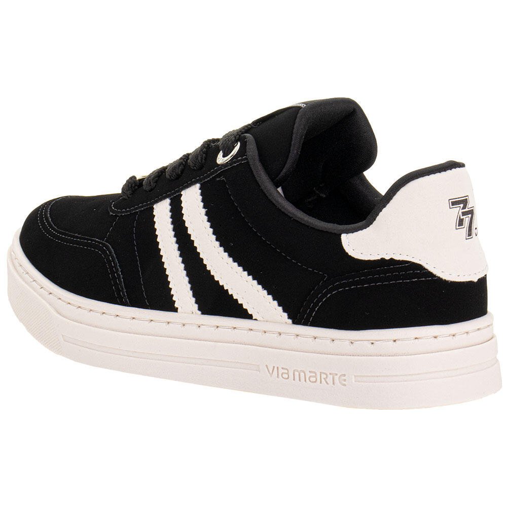TÊNIS FEMININO CASUAL VIA MARTE 281001 Preto/Bege 3