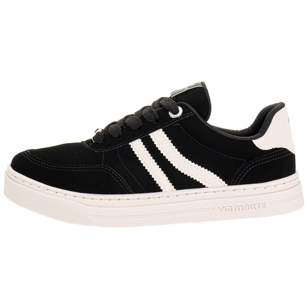 TÊNIS FEMININO CASUAL VIA MARTE 281001 Preto/Bege 2