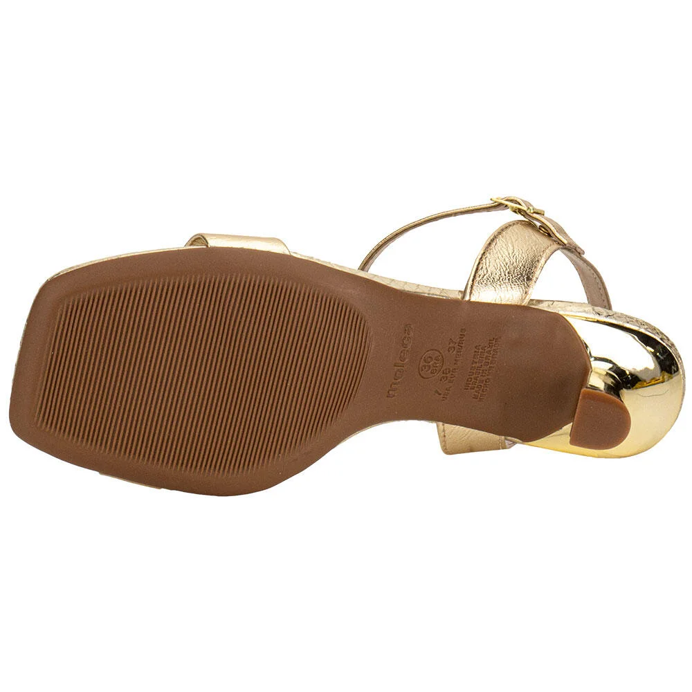 SANDÁLIA FEMININA SALTO TAÇA MOLECA 5523301 Ouro 4