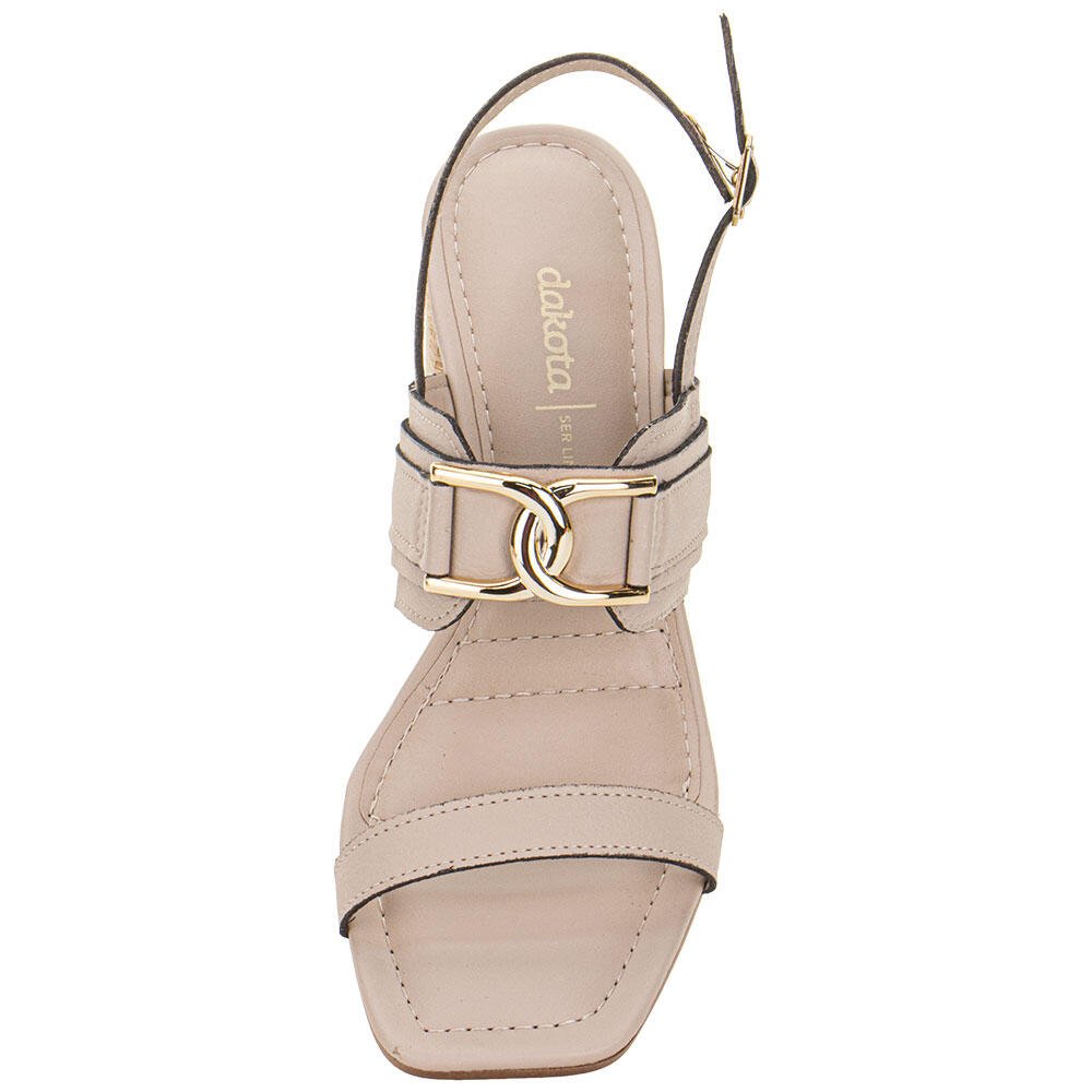 SANDÁLIA FEMININA SALTO GROSSO DAKOTA Y8284 Bege 5