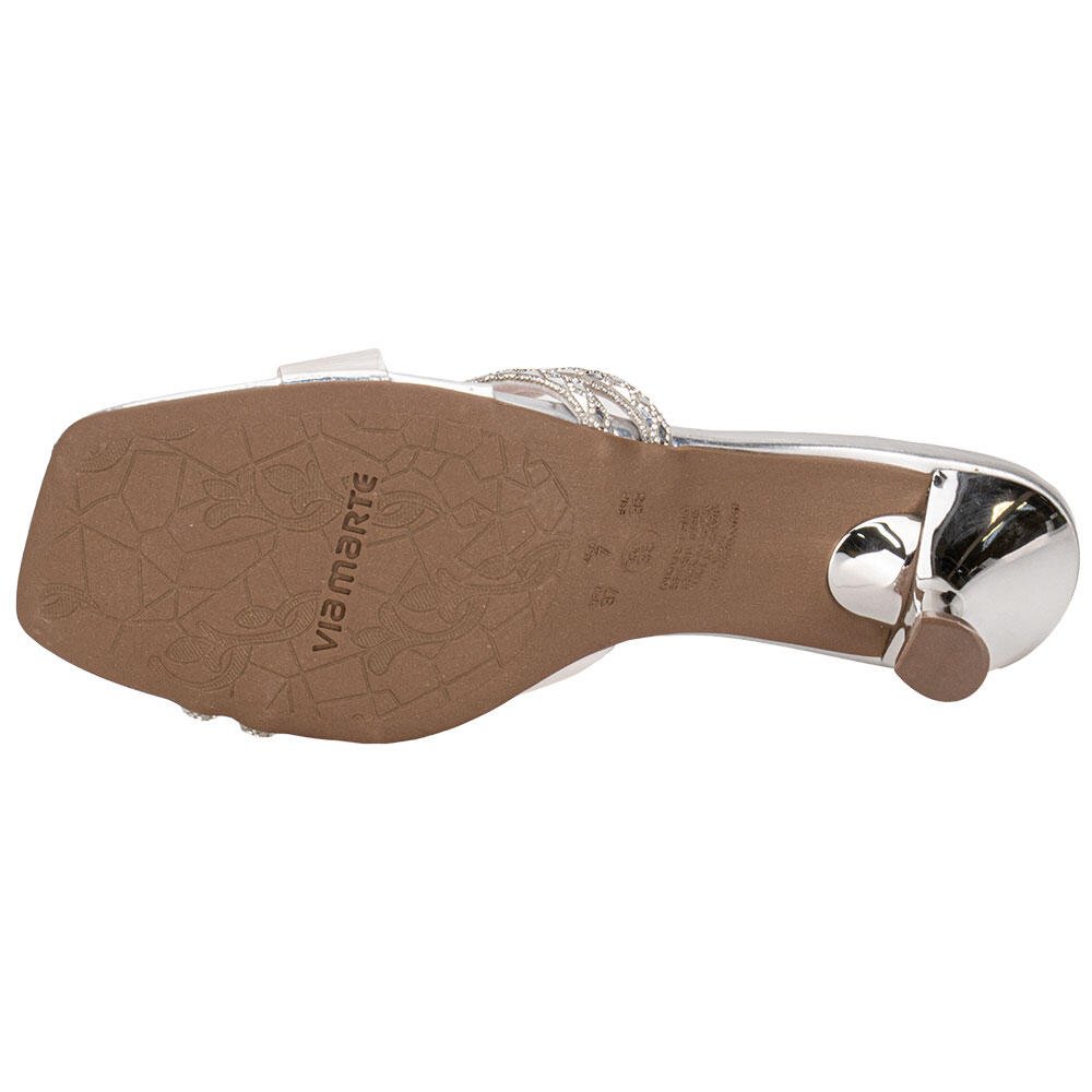 TAMANCO FEMININO SALTO TAÇA VIA MARTE 177025 Prata 4