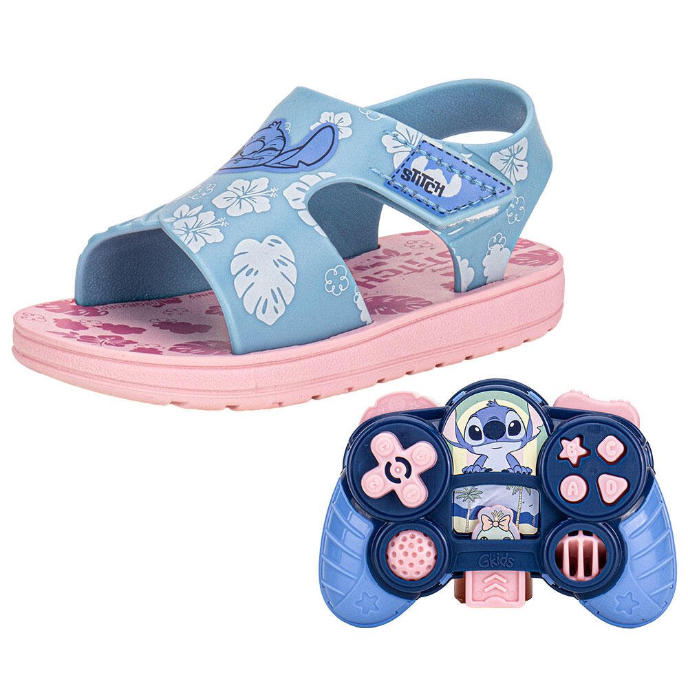 Sandália Disney + Joystick - Grendene Kids 23283 Azul/Rosa 1