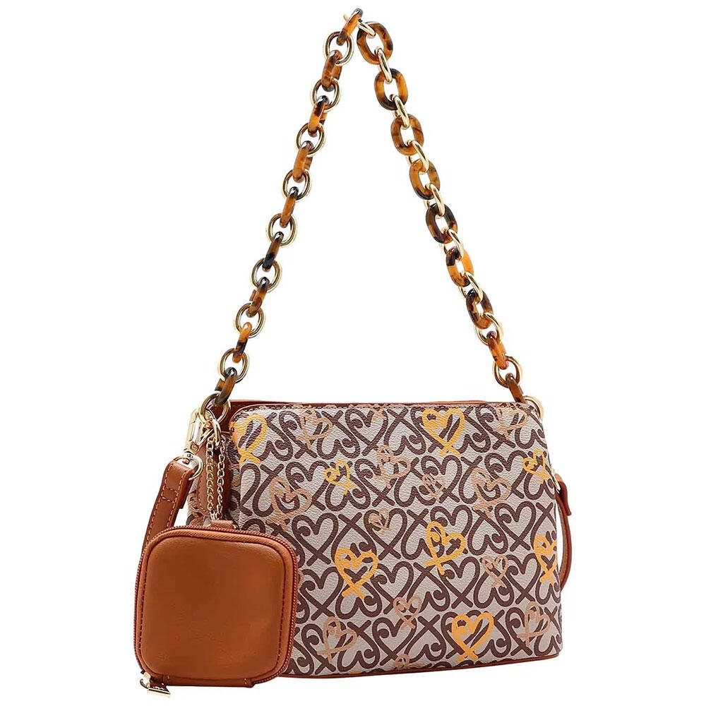 BOLSA FEMININA CHENSON CG84988 Bege/Laranja