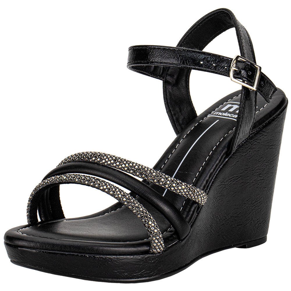SANDÁLIA FEMININA ANABELA MOLECA 54111505 Preto/Cinza 1