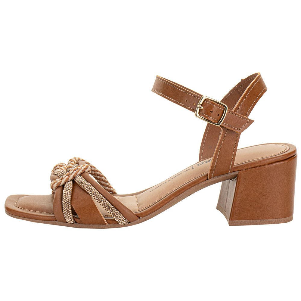 SANDÁLIA FEMININA SALTO GROSSO DAKOTA Y9583 Caramelo 2
