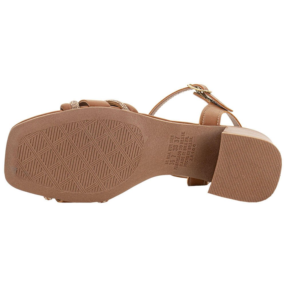 SANDÁLIA FEMININA SALTO GROSSO DAKOTA Y9583 Caramelo 4