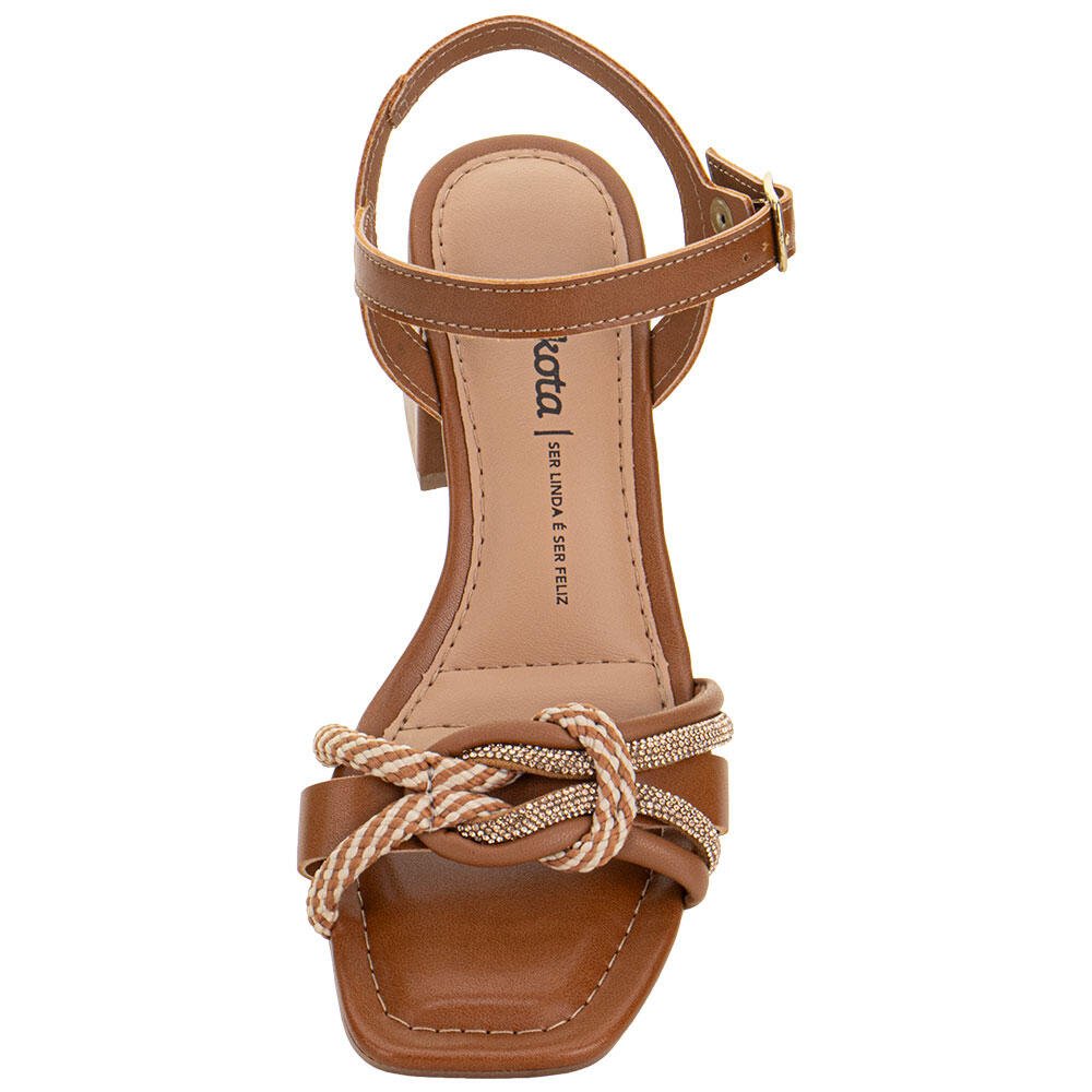 SANDÁLIA FEMININA SALTO GROSSO DAKOTA Y9583 Caramelo 5
