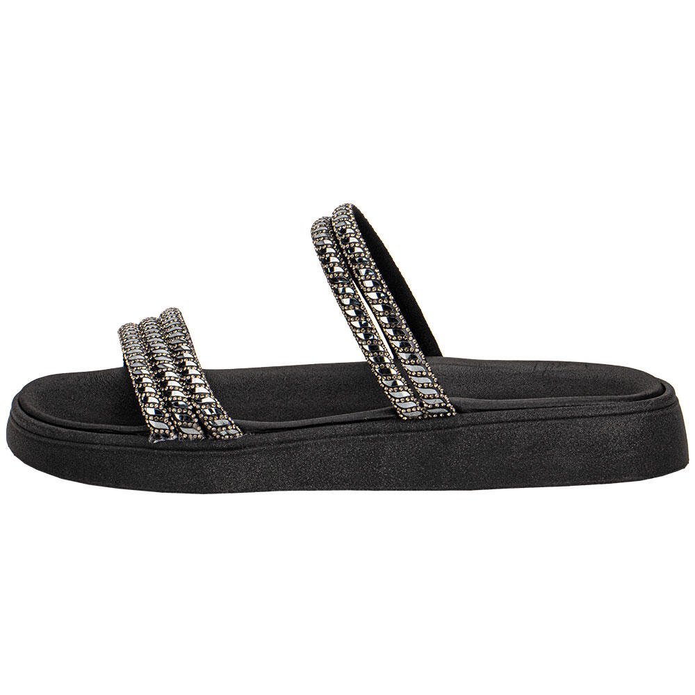 TAMANCO FEMININO FLAT MOLECA 5469135 Preto/Cinza 2