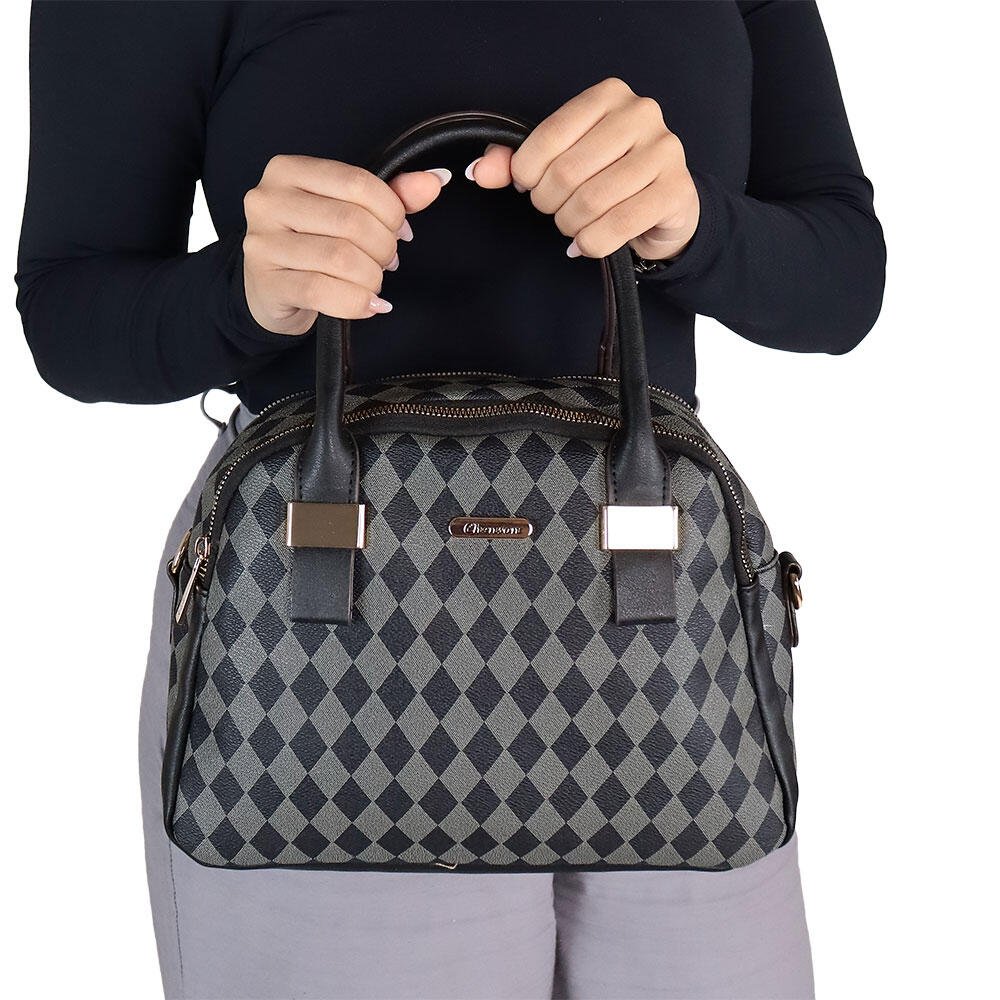 BOLSA FEMININA CHENSON CG84853 Preto/Cinza 2