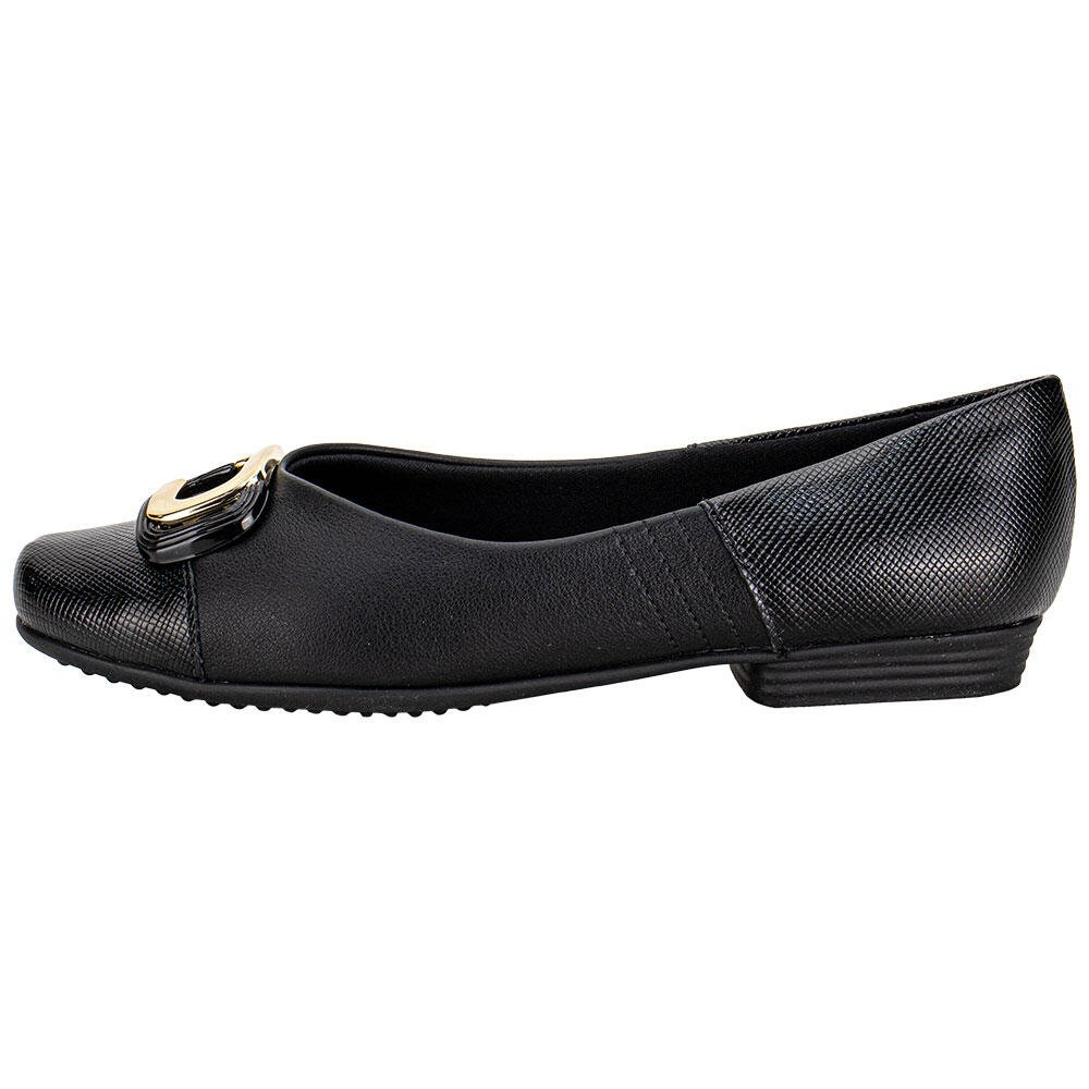 SAPATILHA FEMININA FLAT PICCADILLY 250262 Preto 2