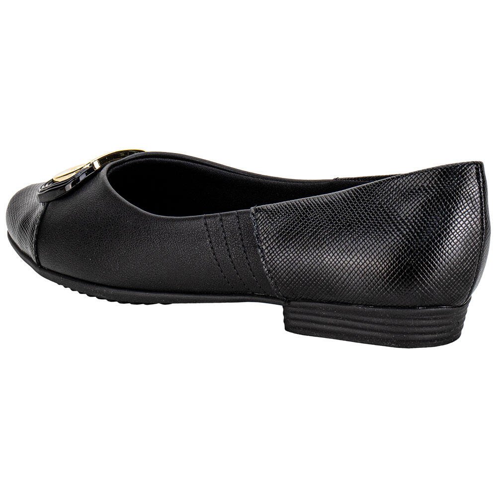 SAPATILHA FEMININA FLAT PICCADILLY 250262 Preto 3