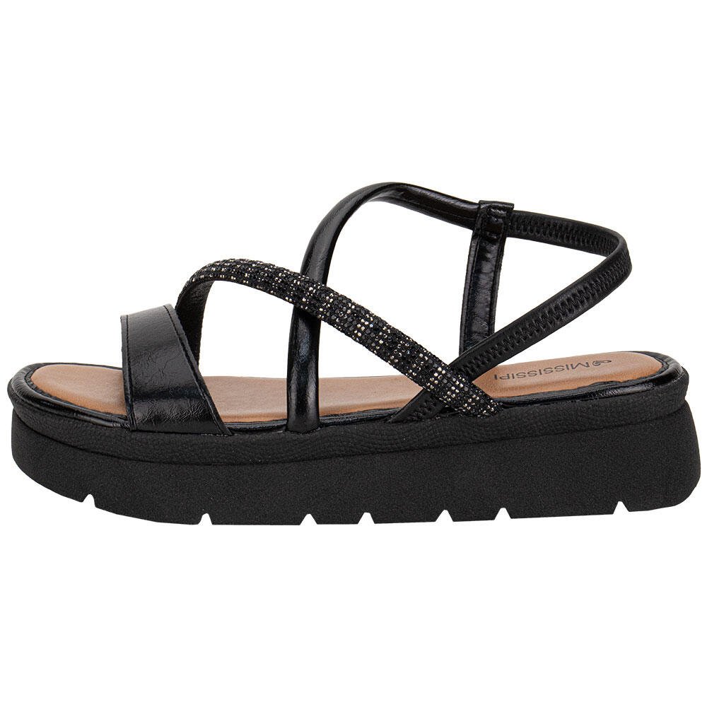 SANDÁLIA FEMININA FLAT MISSISSIPI J0212 Preto 2