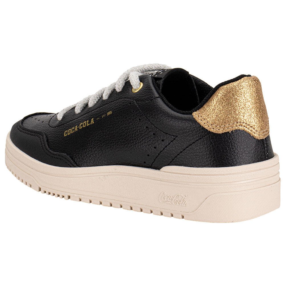 TÊNIS FEMININO CHARM TOWN COCA-COLA CC2497 Preto/Bege 3