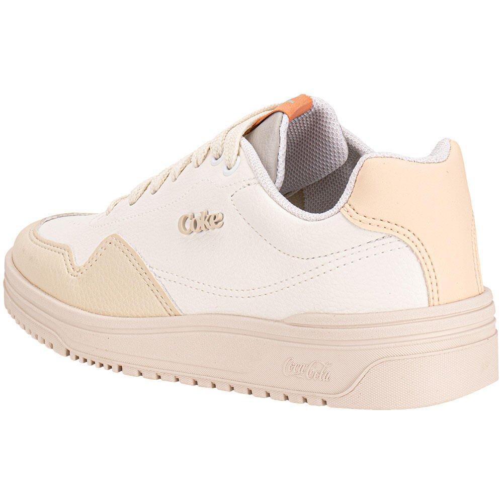 TÊNIS FEMININO HOPE TOWN COCA-COLA CC2483 Branco/Bege 3