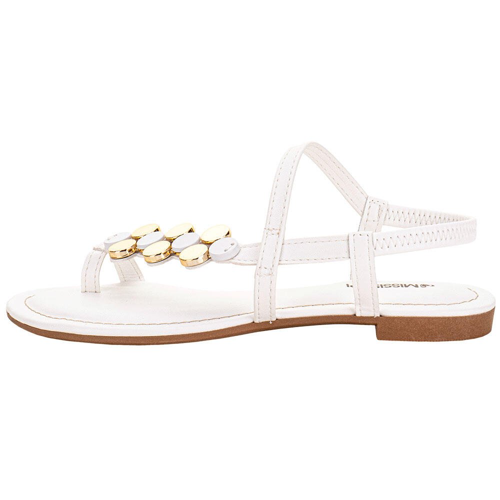 SANDÁLIA FEMININA FLAT MISSISSIPI J0421 Branco 2