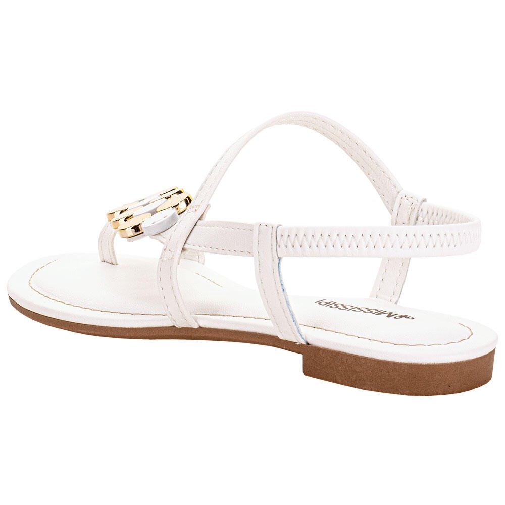 SANDÁLIA FEMININA FLAT MISSISSIPI J0421 Branco 3