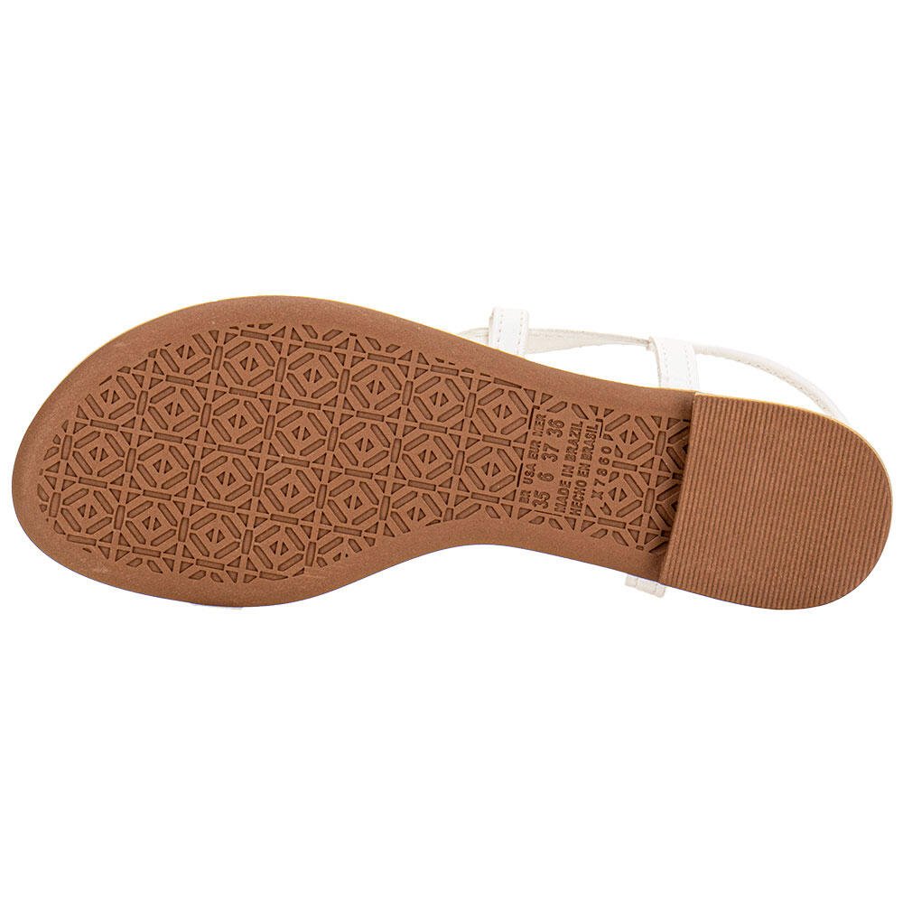 SANDÁLIA FEMININA FLAT MISSISSIPI J0421 Branco 4
