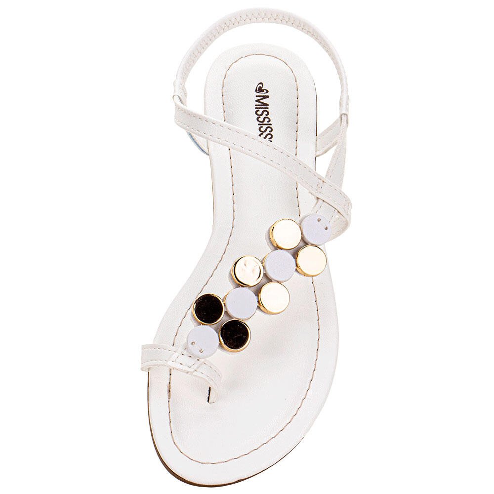 SANDÁLIA FEMININA FLAT MISSISSIPI J0421 Branco 5
