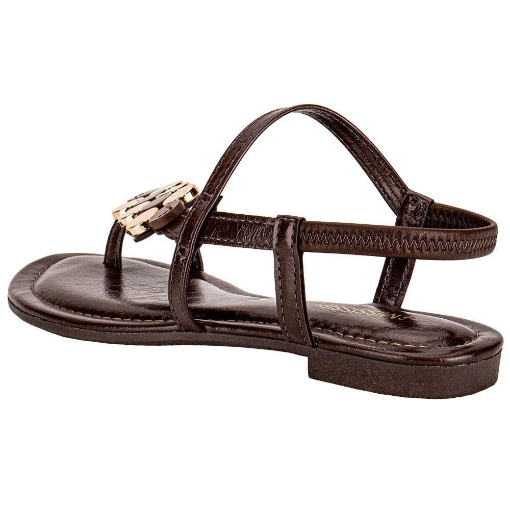 SANDÁLIA FEMININA FLAT MISSISSIPI J0421 Chocolate 3