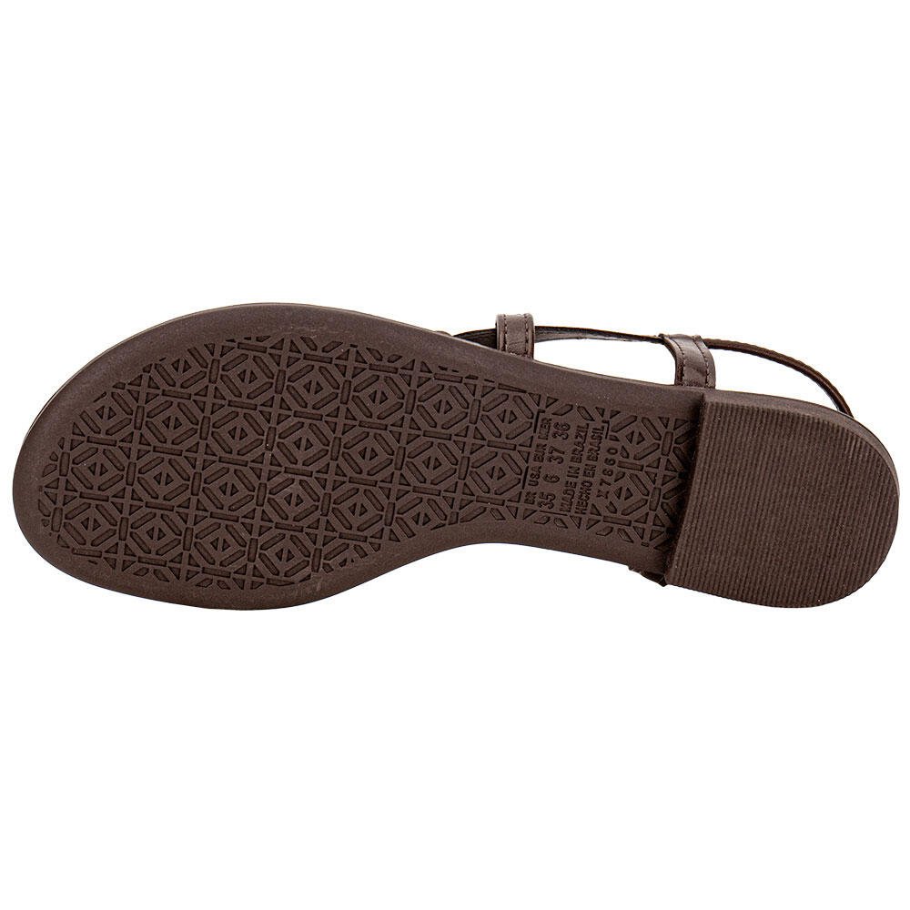 SANDÁLIA FEMININA FLAT MISSISSIPI J0421 Chocolate 4
