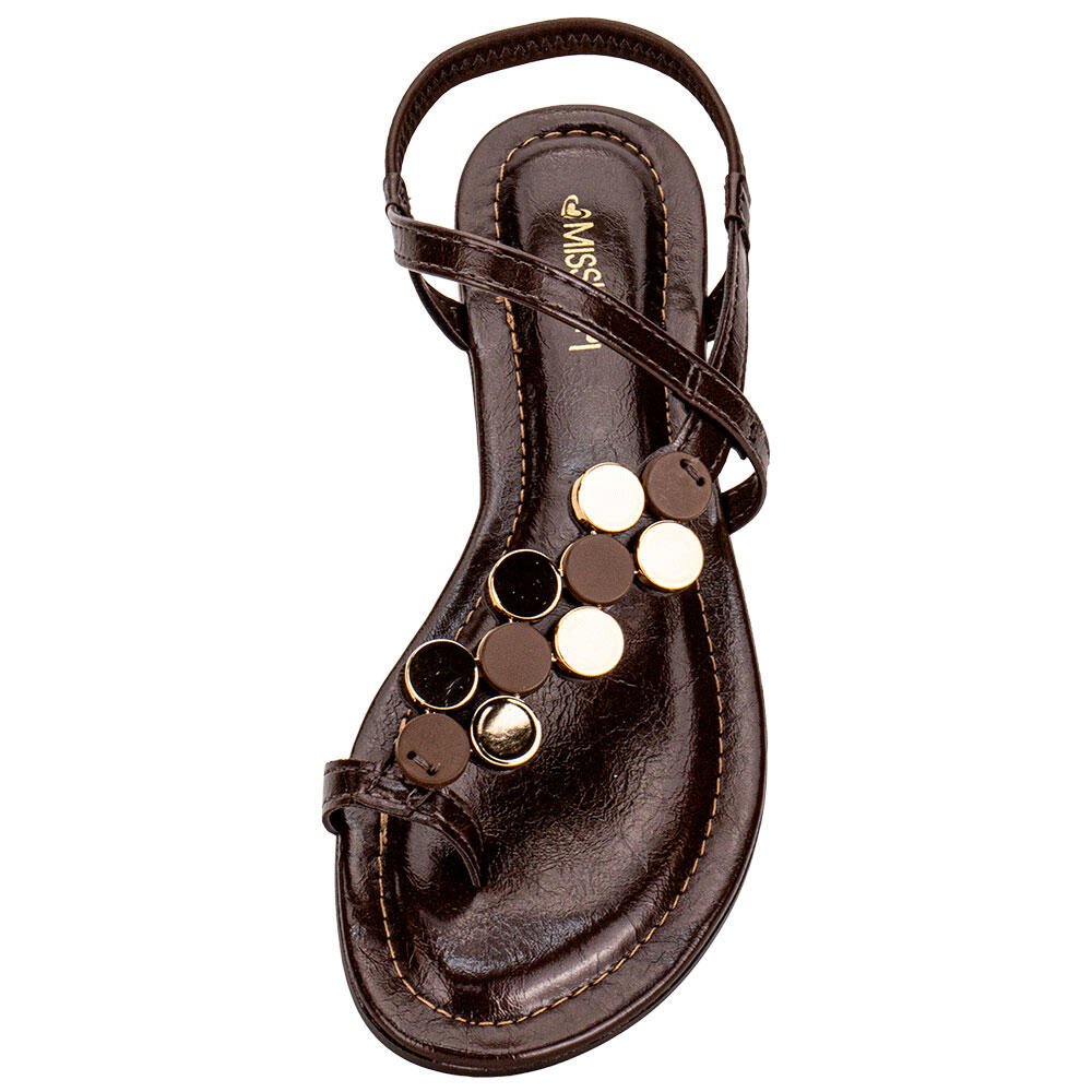 SANDÁLIA FEMININA FLAT MISSISSIPI J0421 Chocolate 5