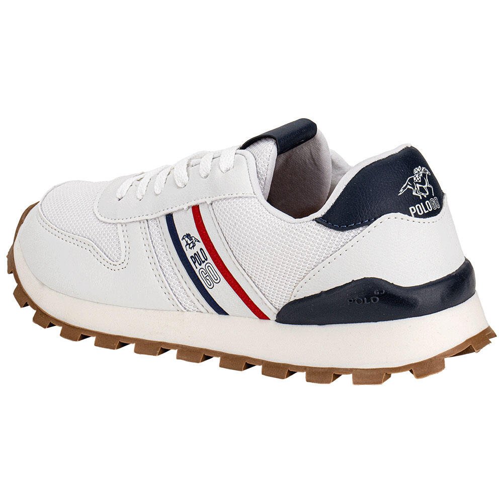 TÊNIS MASCULINO CASUAL POLO GO GO477 Branco/Azul 3