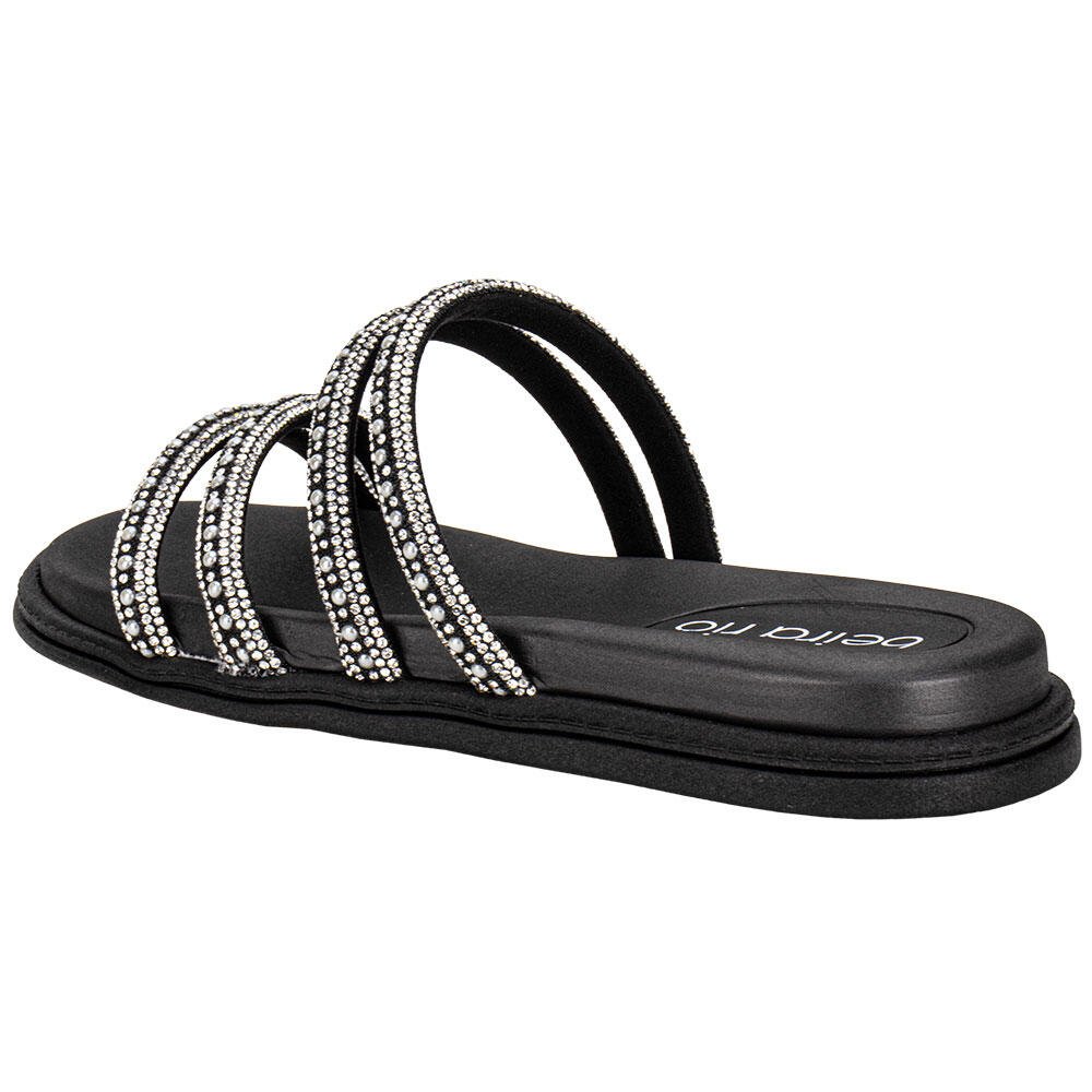 TAMANCO FEMININO FLAT BEIRA RIO 8488125 Preto/Prata 3