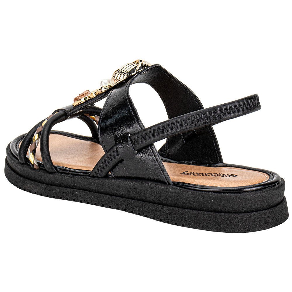SANDÁLIA FEMININA FLAT MISSISSIPI J0221 Preto 5