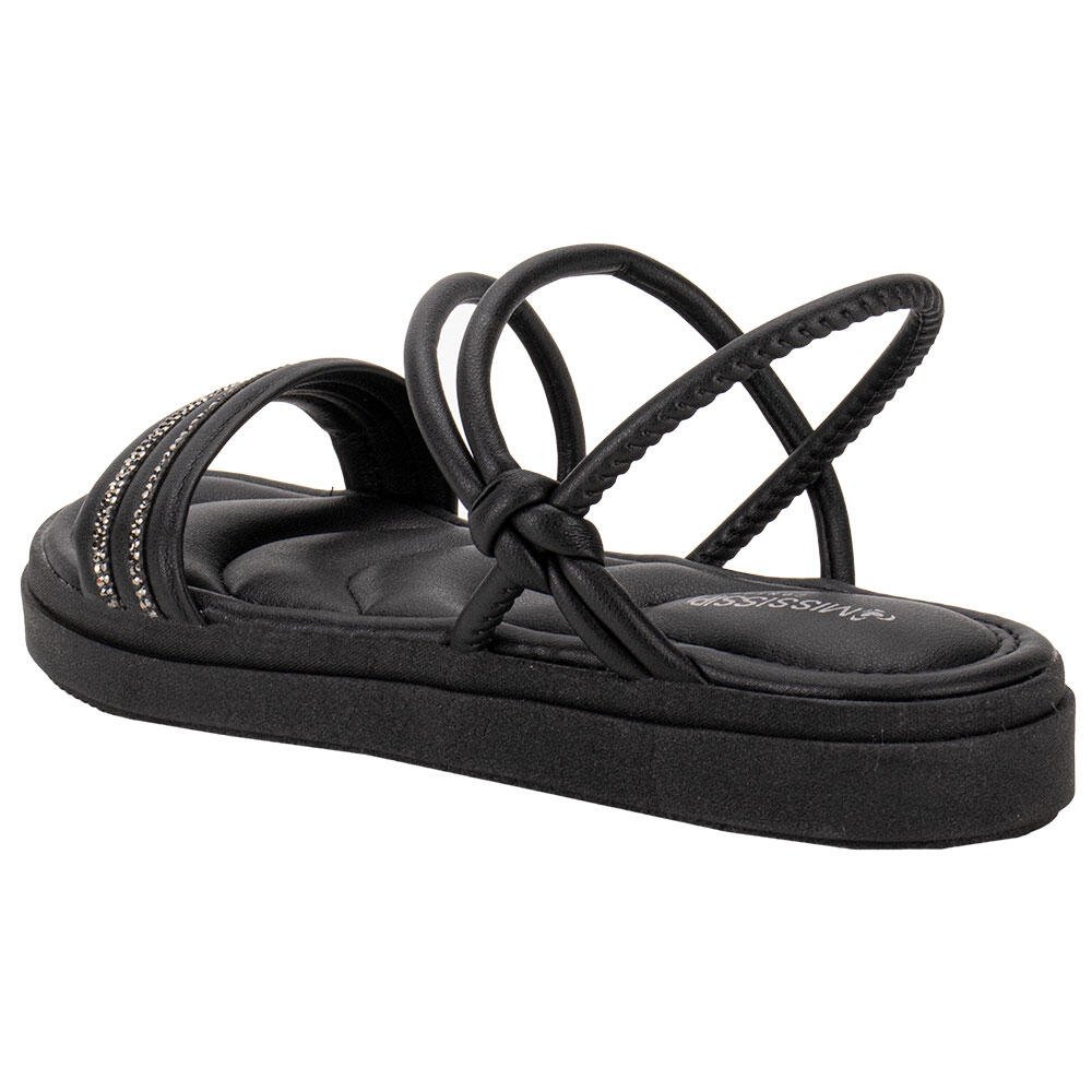 SANDÁLIA FEMININA FLAT MISSISSIPI MC572 Preto 3
