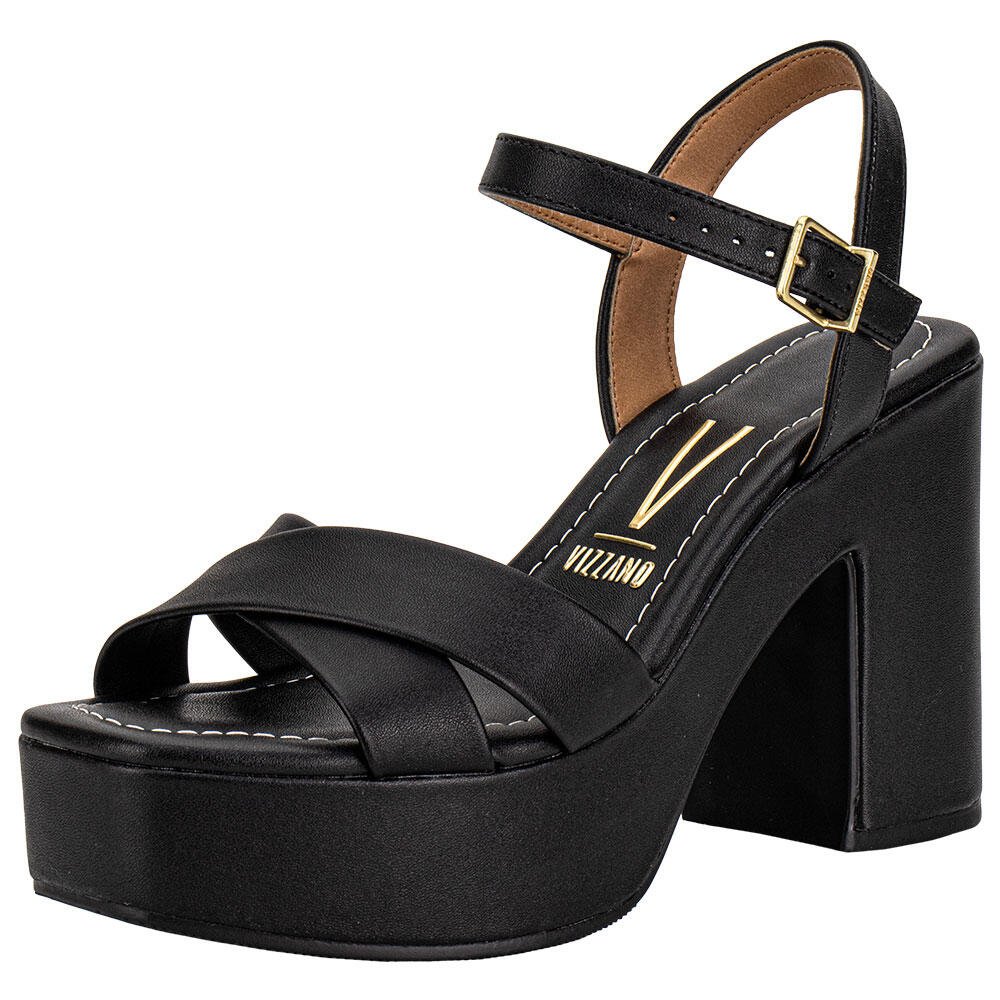 SANDÁLIA FEMININA MEIA PATA VIZZANO 6541102 Preto