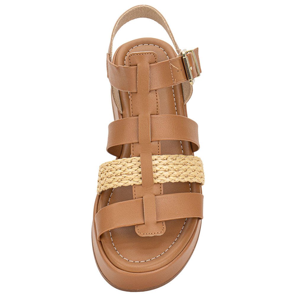 SANDÁLIA FEMININA FLAT MOLECA 5553102 Camel 5
