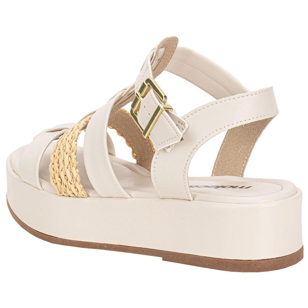 SANDÁLIA FEMININA FLAT MOLECA 5553102 Branco/Off 3