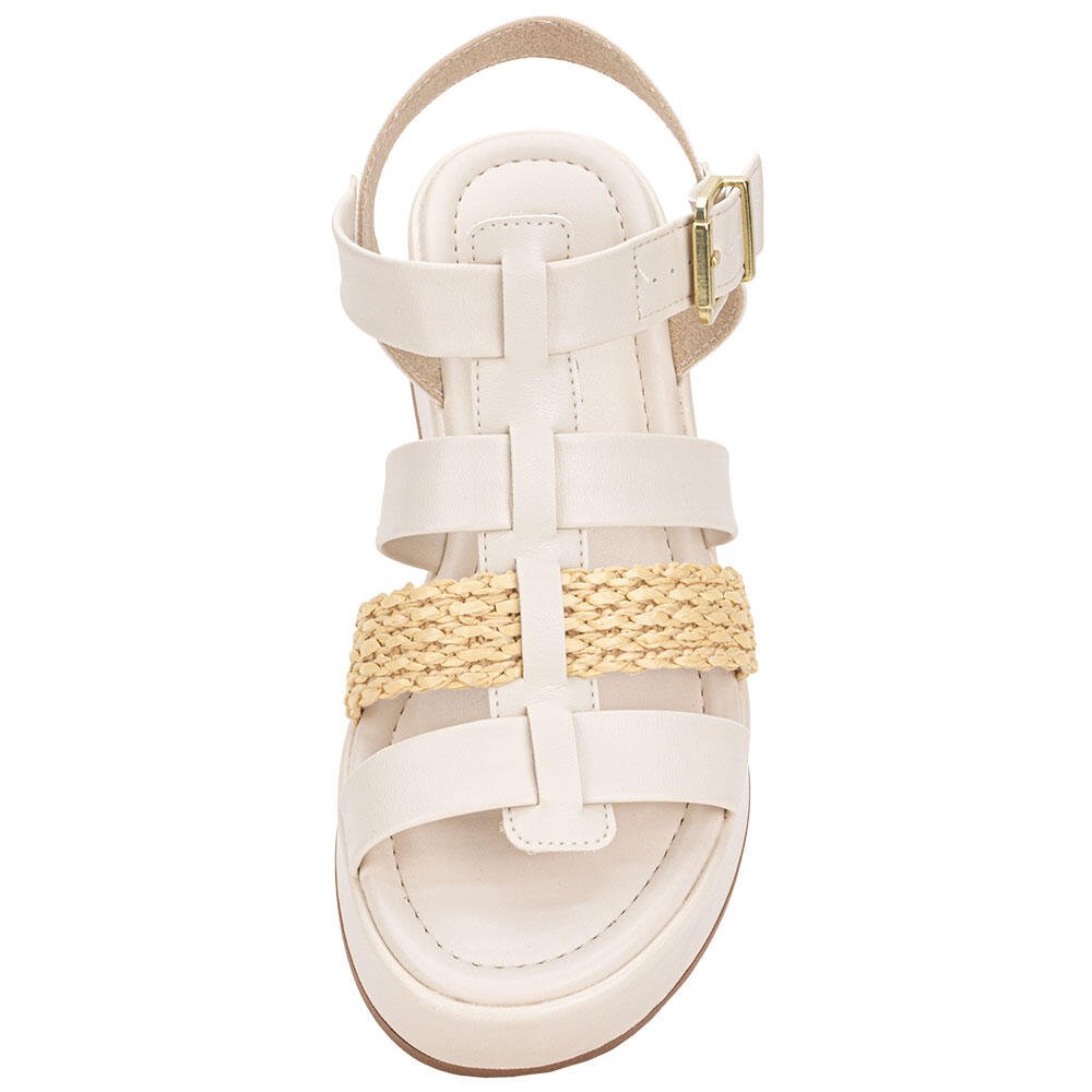 SANDÁLIA FEMININA FLAT MOLECA 5553102 Branco/Off 5