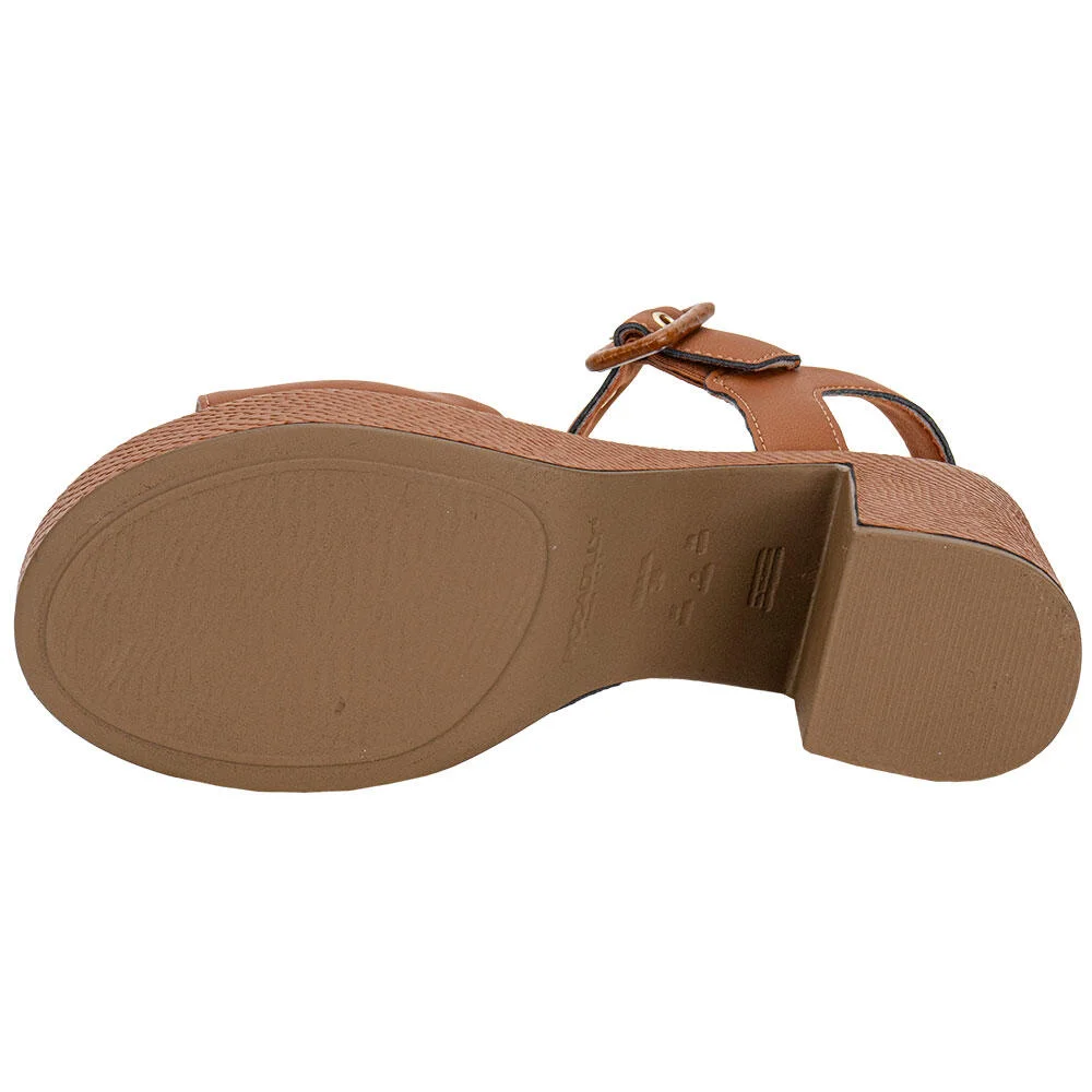 SANDÁLIA FEMININA MEIA PATA PICCADILLY 822011 Caramelo 4