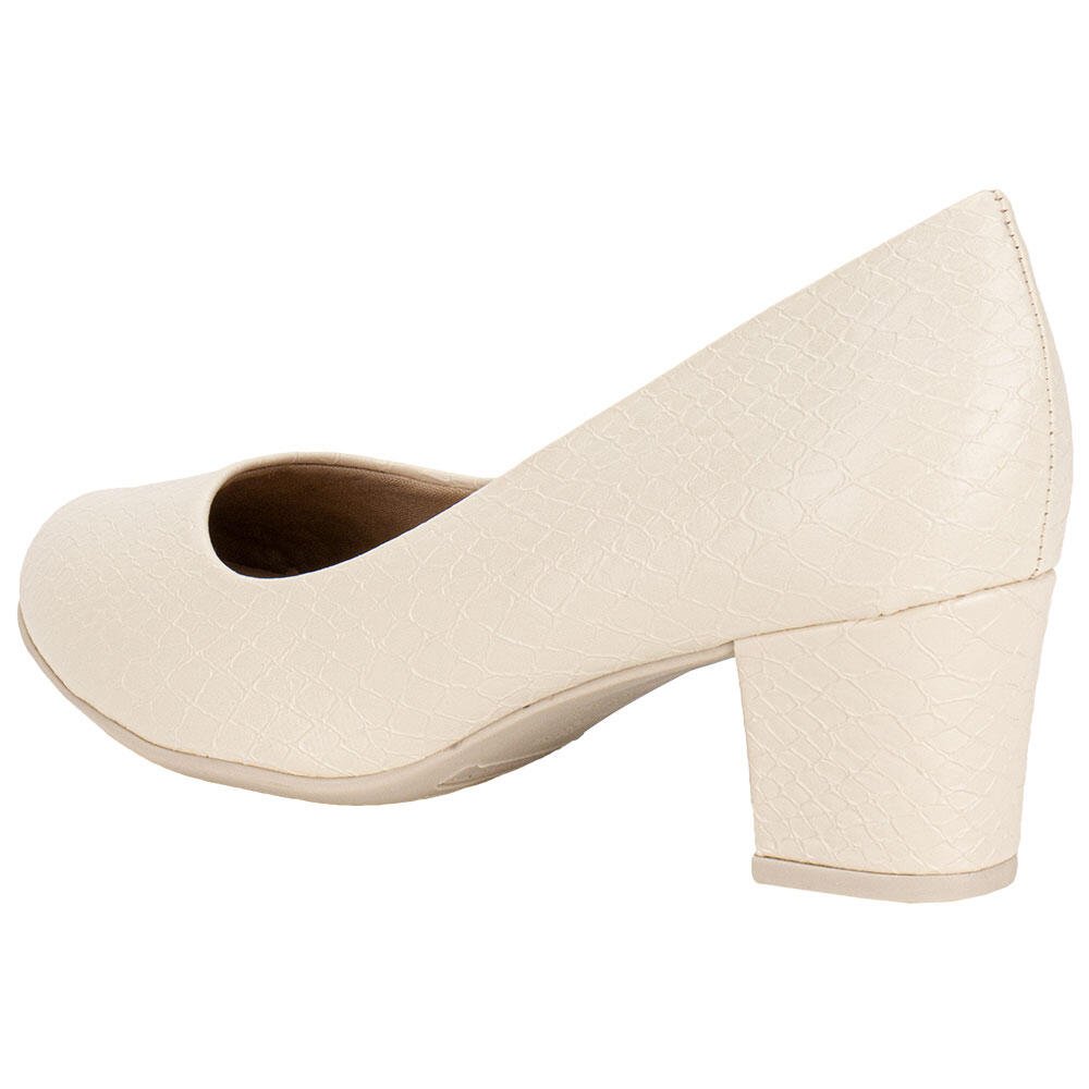SAPATO FEMININO SALTO GROSSO PICCADILLY 110072 Marfim 3