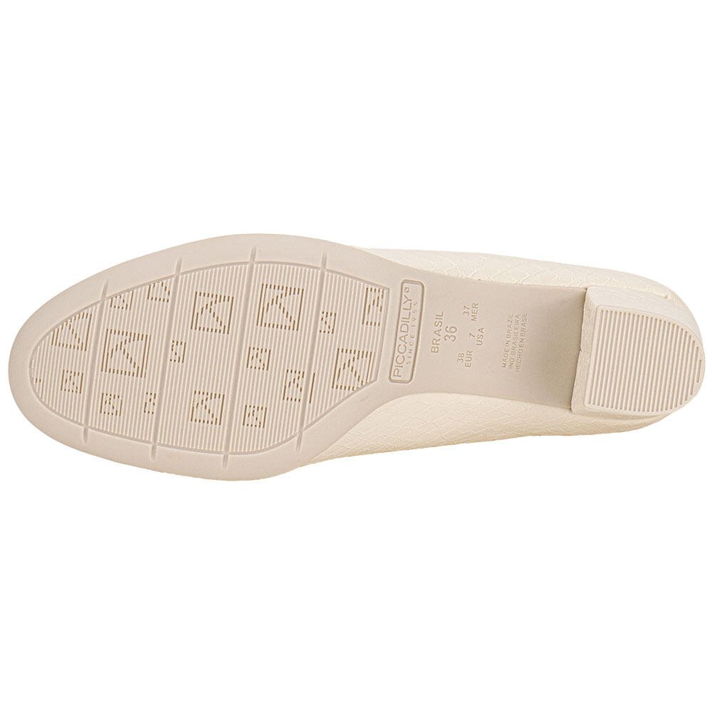 SAPATO FEMININO SALTO GROSSO PICCADILLY 110072 Marfim 4