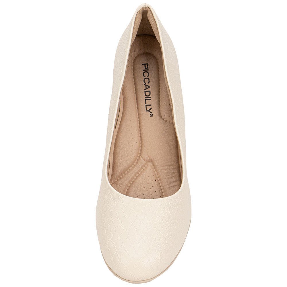 SAPATO FEMININO SALTO GROSSO PICCADILLY 110072 Marfim 5
