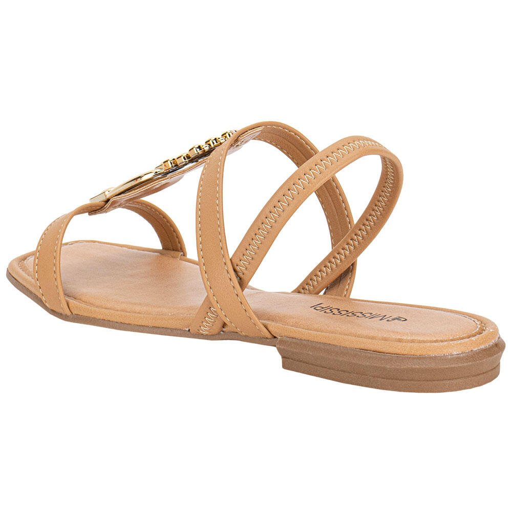 SANDÁLIA FEMININA FLAT MISSISSIPI MF311 Camel 3
